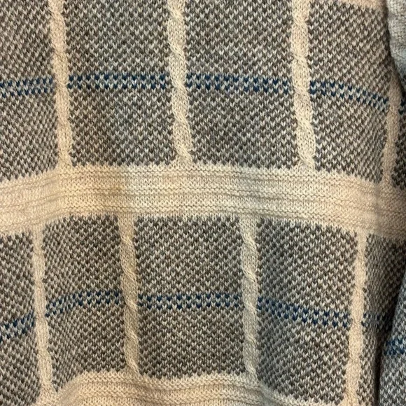 Pendleton Sweater L Cream Gray Virgin Wool - Picture 5 of 5